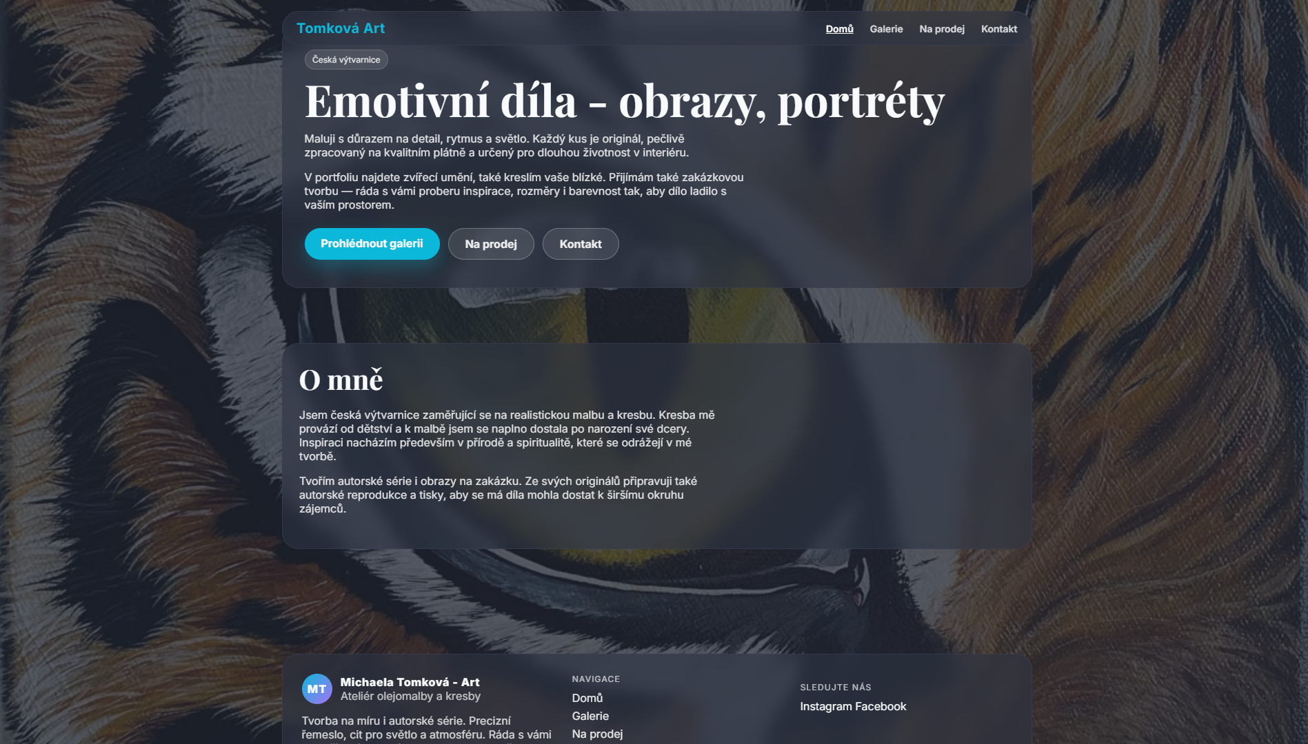 Prezentačný web pre českú výtvarníčku